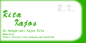 rita kajos business card